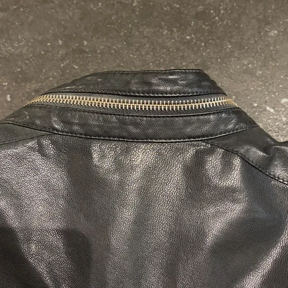 Men's All Saints Black Leather Shirt Jacket XXL - Picture 9 of 10